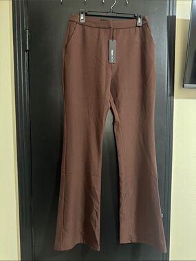 Fashion Nova Brown High-Waist Flare Pants